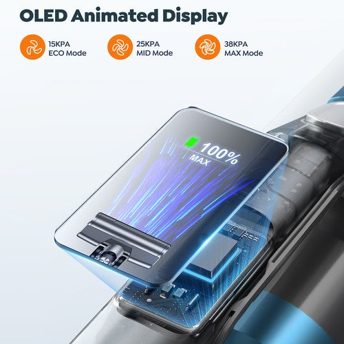 Buture VC60 bezvadu putekļsūcējs, 450 W, 38 kPa