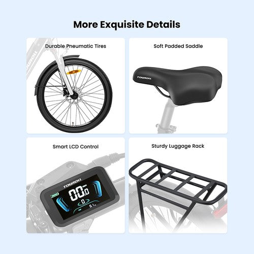 Elektrovelosipēds Touroll MA1 250 W vidējas piedziņas motors