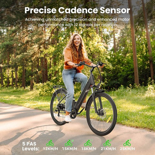 Touroll J1 Pro elektriskais velosipēds, 250W motors, 36V 15.6Ah