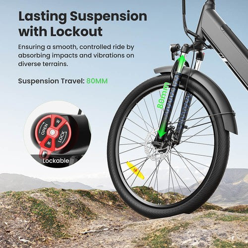 Touroll J1 Pro elektriskais velosipēds, 250W motors, 36V 15.6Ah