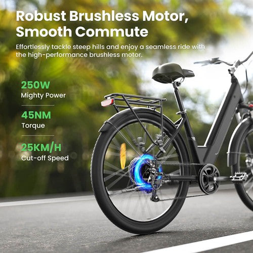 Touroll J1 Pro elektriskais velosipēds, 250W motors, 36V 15.6Ah