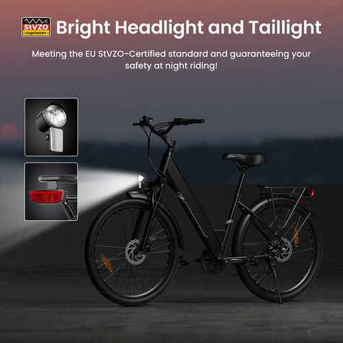 Touroll J1 Pro elektriskais velosipēds, 250W motors, 36V 15.6Ah