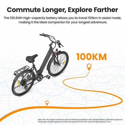 Touroll J1 Pro elektriskais velosipēds, 250W motors, 36V 15.6Ah