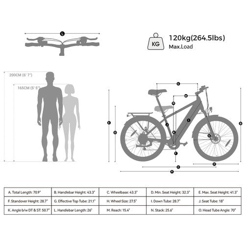 Foride Roamer 1 Step-over elektriskais velosipēds 250W, 36V 13Ah