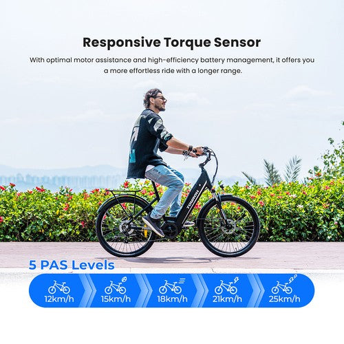 Elektrovelosipēds Touroll MA1 250 W vidējas piedziņas motors