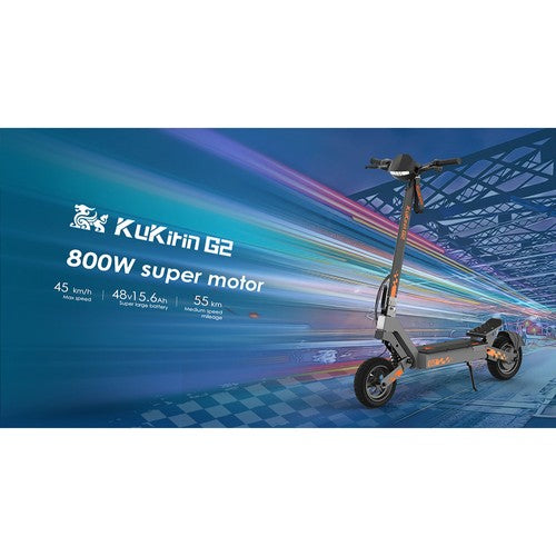 KuKirin G2 Elektriskais Skūteris 2025. gada versija, 800W motors, 48V 15.6Ah akumulators.