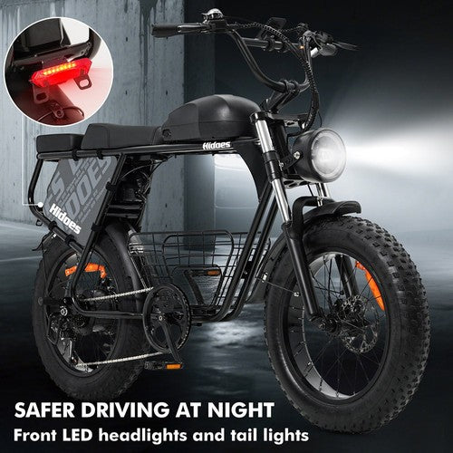 Hidoes B9 elektriskais velosipēds, 750 W motors, 48 V 18,2 Ah + 15,6 Ah dubults akumulators
