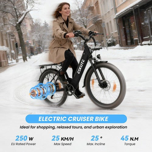 ESKUTE C100 PLUS elektriskais velosipēds ar 250 W motoru, 36 V, 13 Ah