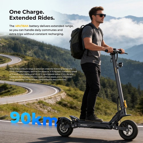 Ausom Gosoul 2 Pro elektriskais skrejritenis 1000W motors 48V18Ah