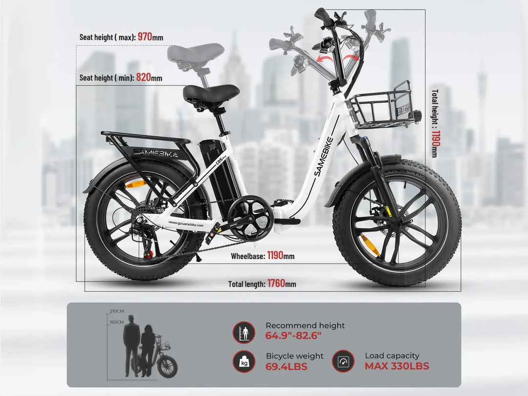 Samebike C05 Pro salokāmais elektriskais velosipēds
