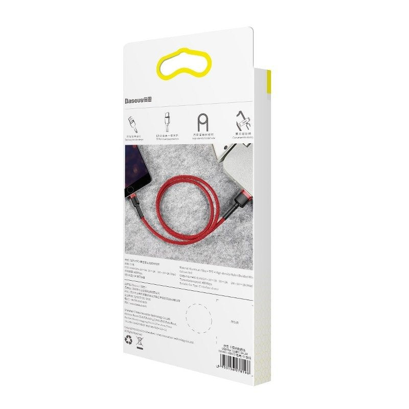 Baseus Cafule USB Lightning cable 2.4A 1m (black + red)