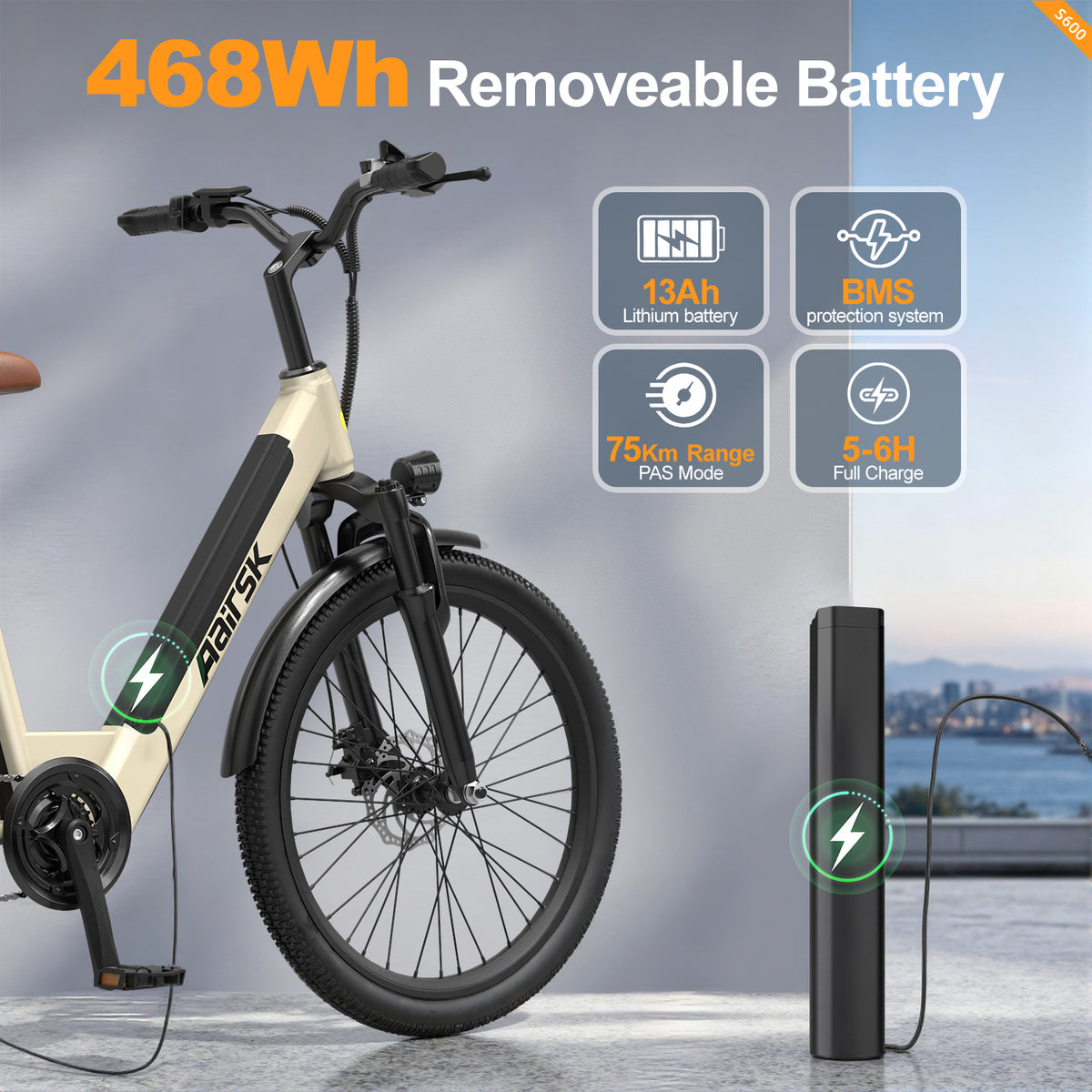 Aairsk S600 elektriskais velosipēds 250W