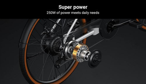 DYU C6 Pro elektriskais velosipēds, 250 W motors, 36 V 15,6 Ah