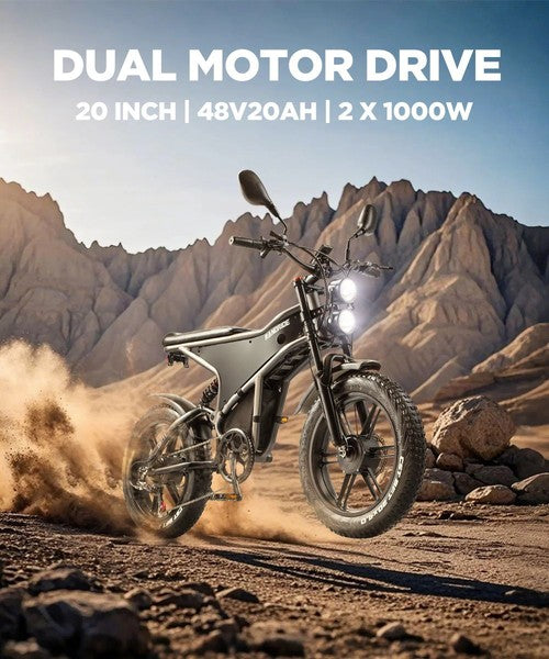 RANDRIDE DM711 elektriskais velosipēds, 1000W*2 motors, 48V 20Ah