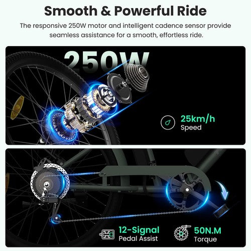 Touroll B2 elektriskais velosipēds 36V 15.6Ah