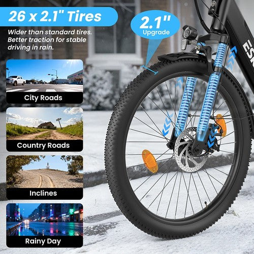 ESKUTE C100 PLUS elektriskais velosipēds ar 250 W motoru, 36 V, 13 Ah