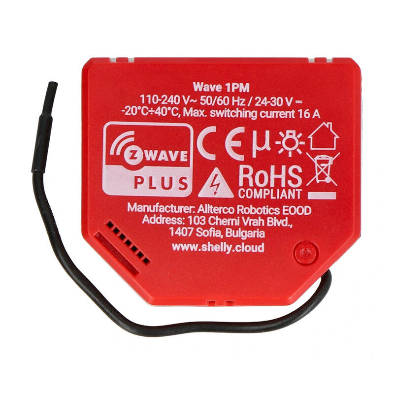 Shelly Qubino Wave1PM Controller, 1-channel, Z-Wave (Power measurement)