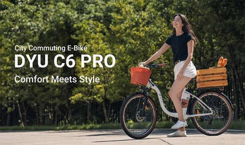 DYU C6 Pro elektriskais velosipēds, 250 W motors, 36 V 15,6 Ah
