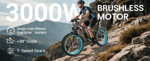 Orlms V3 elektriskais velosipēds, 1000 W * 2 motori, 52 V 25 Ah