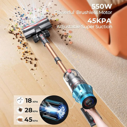 Laresar Ultra 7 bezvadu putekļu sūcējs, jaudīga 550 W / 45 kPa sūkšana