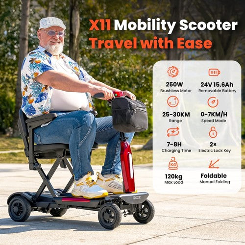 iScooter X11 mobilitātes skrejritenis 250W motors 24V 15,6 Ah