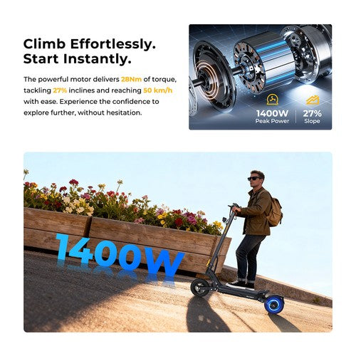 Ausom Gosoul 2 Pro elektriskais skrejritenis 1000W motors 48V18Ah