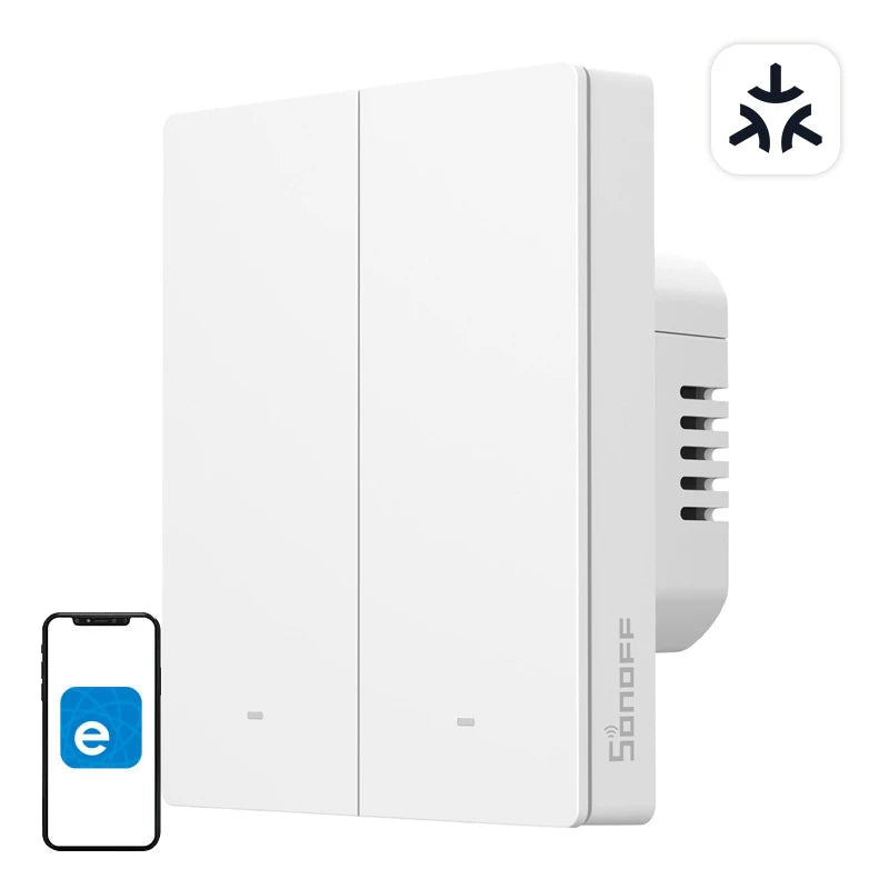 SONOFF M5-2C-80W WiFi Matter smart wall switch (2-channel, for frame)