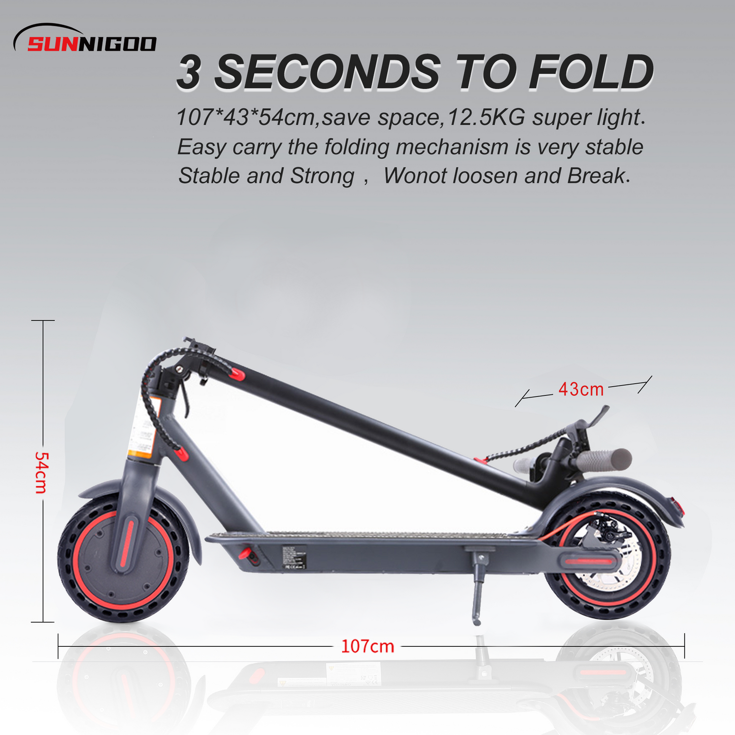 SUNNIGOO N7PRO | 350 W saliekamais elektriskais skrejritenis