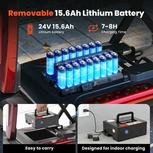 iScooter X11 mobilitātes skrejritenis 250W motors 24V 15,6 Ah