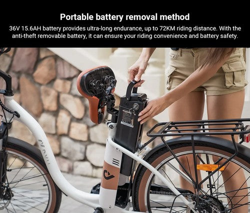 DYU C6 Pro elektriskais velosipēds, 250 W motors, 36 V 15,6 Ah