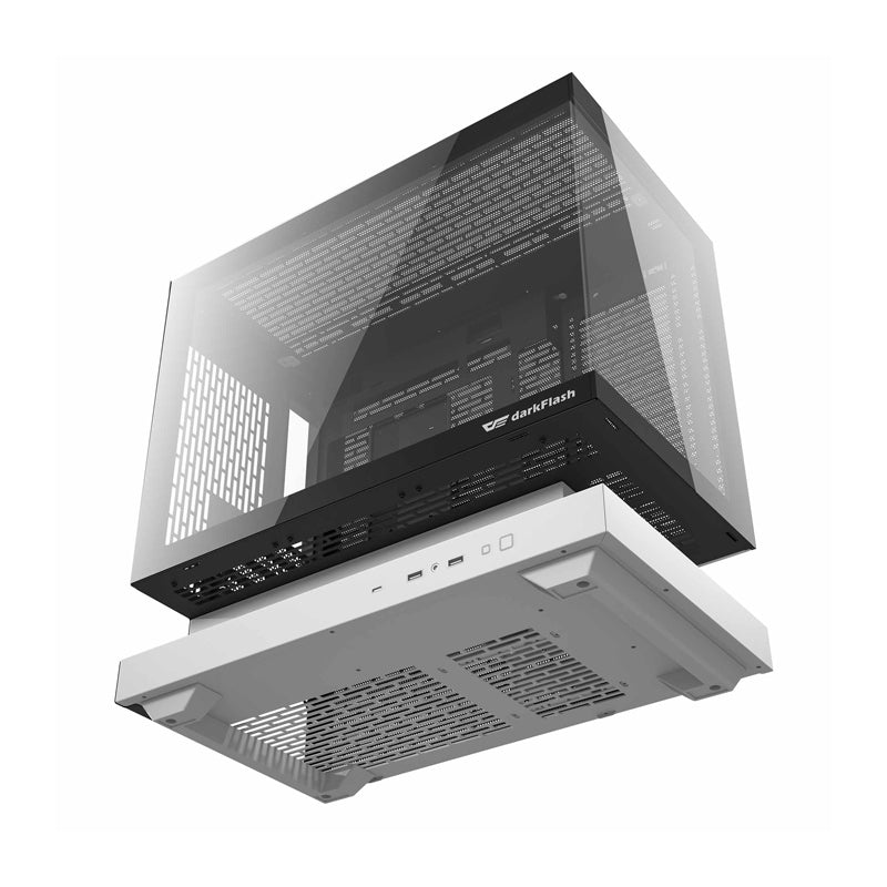 Darkflash F1 computer case (White) + 6 ARGB fans