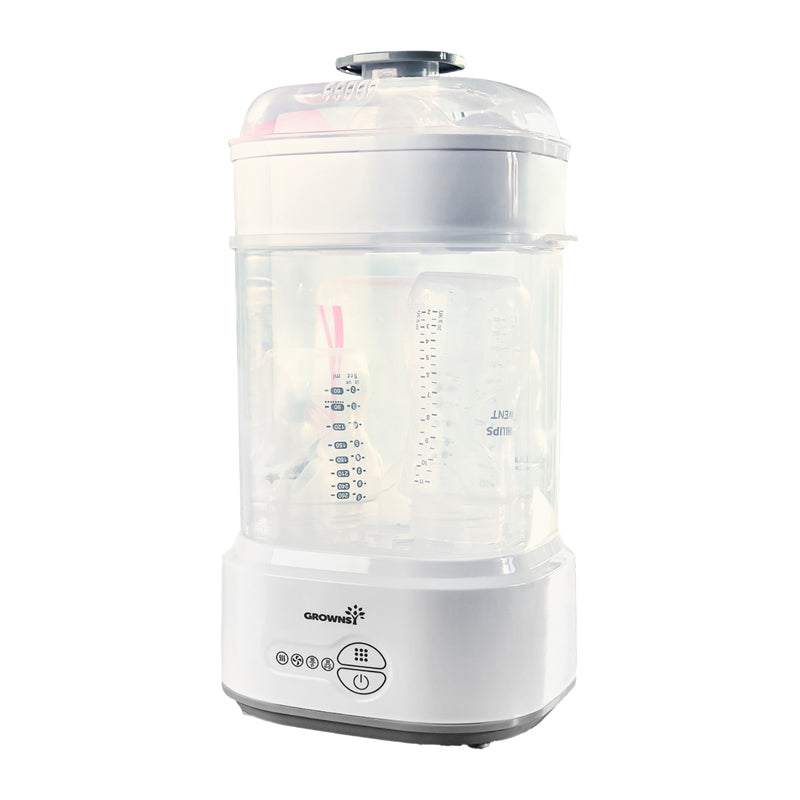 Grownsy bottle sterilizer with dryer (gray)