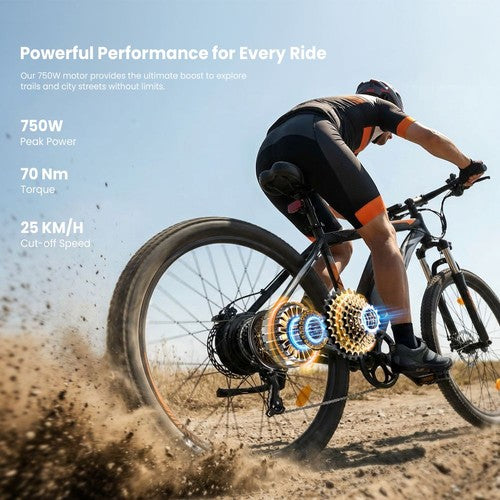Touroll U2 Pro elektriskais velosipēds, 750W motors, 48V 15Ah