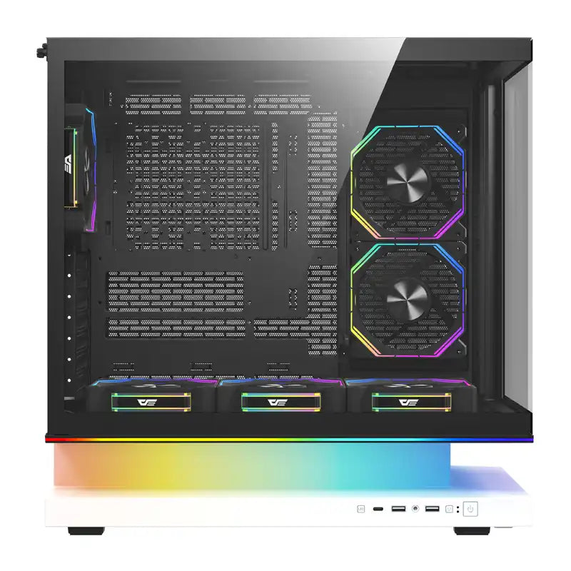 DarkFlash F1 ATX Computer Case + 6 Fans (White)