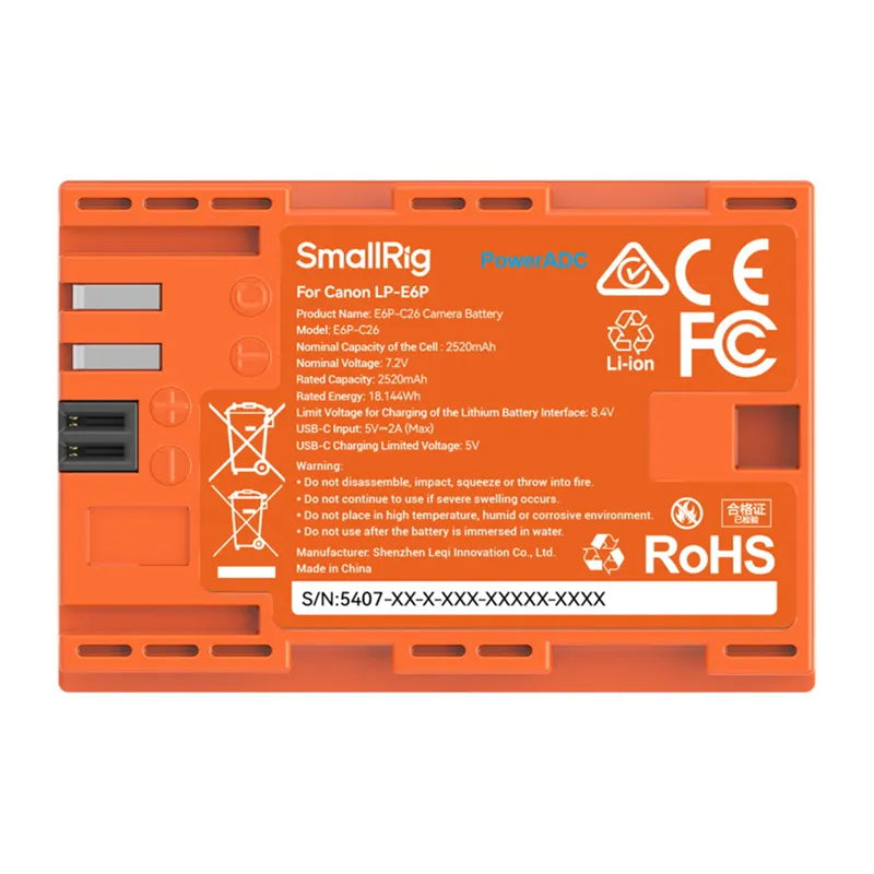 Camera battery SMALLRIG E6P-C26 (orange)