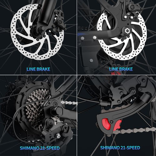 Ridstar S29 Pro elektriskais velosipēds, 1000 W motors, 48 ​​V, 21 Ah