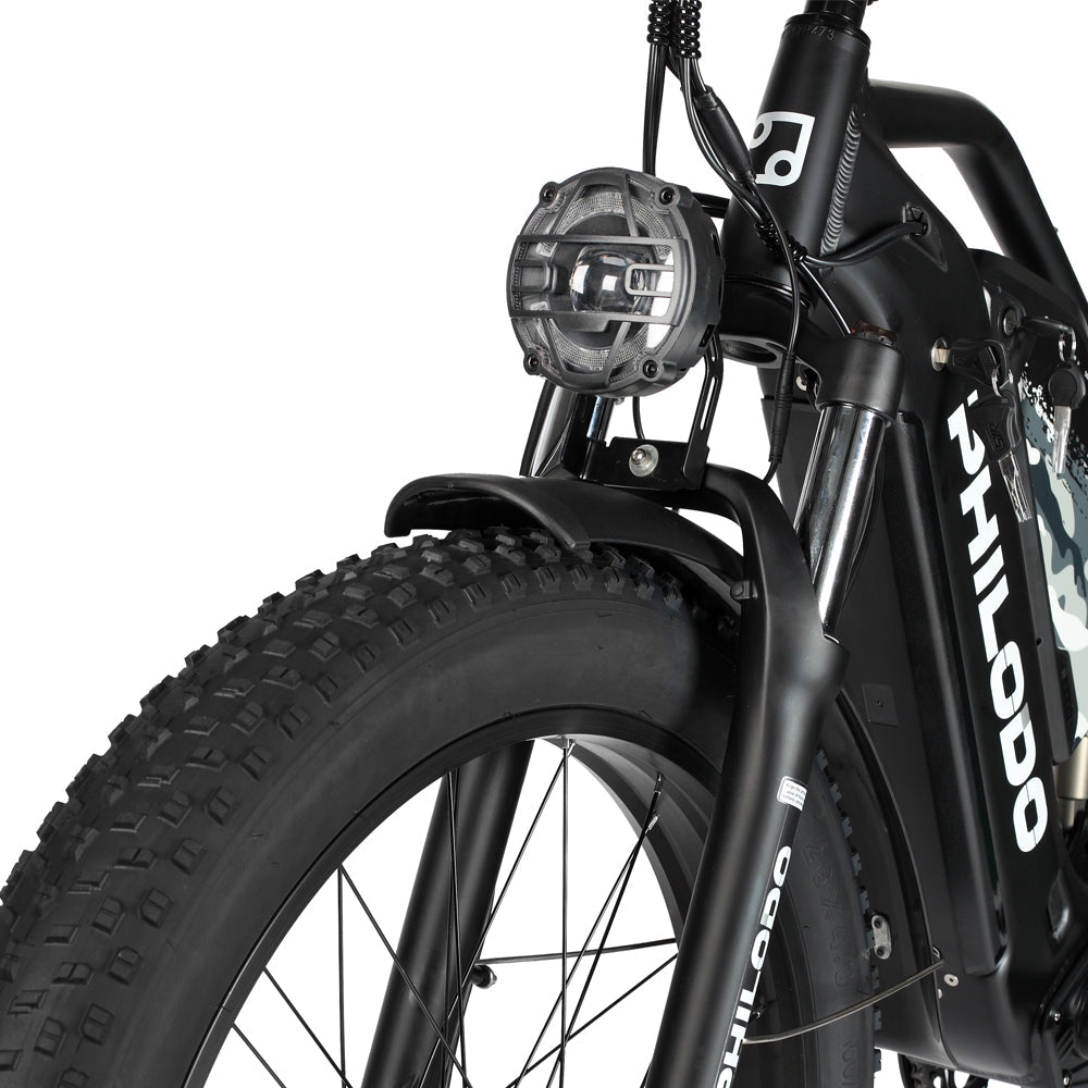 PHILODO Jumbo divu motoru, divu akumulatoru, pilnas piekares elektriskais velosipēds