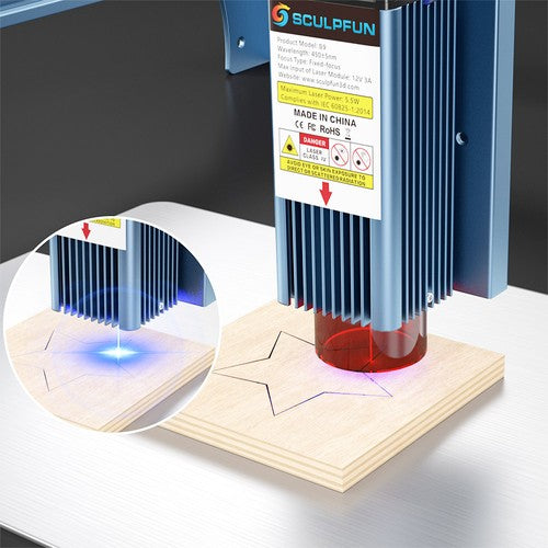 SCULPFUN S9 5,5 W lāzergravēšanas iekārta