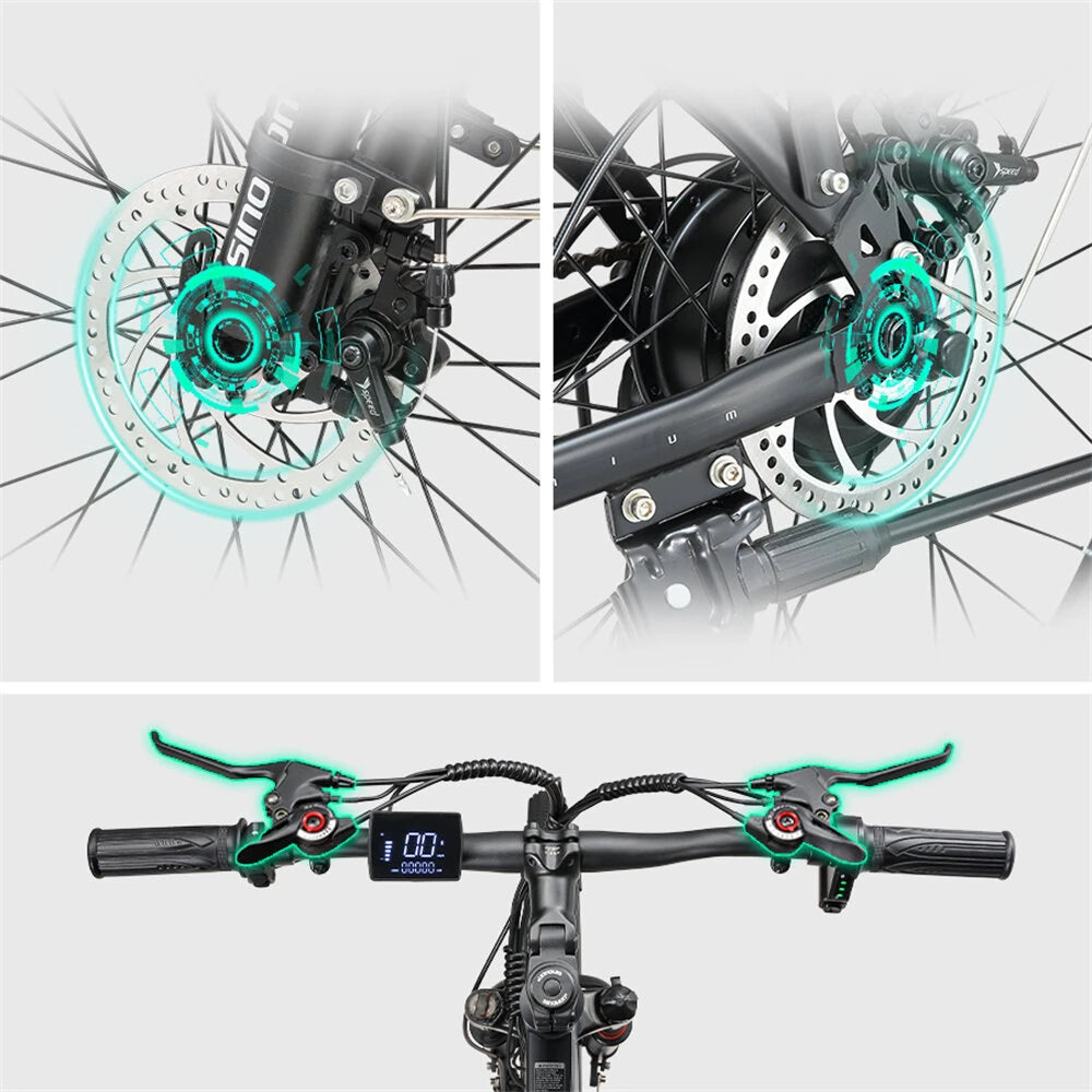 SINOHON EM200 elektriskais velosipēds 48V 12.5AH, 500W motors