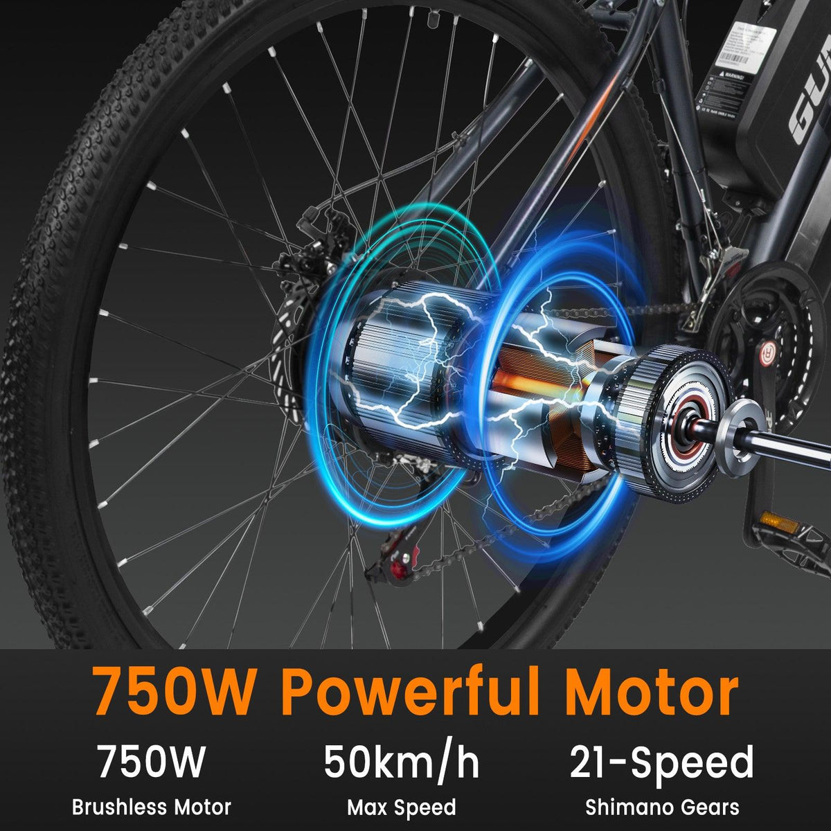 GUNAI GN29 750W 29 collu elektriskais velosipēds