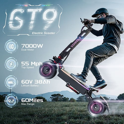 FENGQS GT9 Elektriskais skrejritenis, 3500W*2 motors, 60V 38Ah
