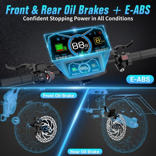FENGQS GT7 elektriskais skrejritenis, dubults 2800W motors, 60V 27Ah
