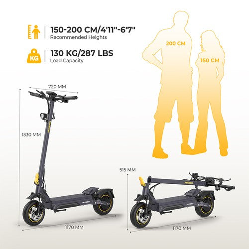 „Ausom K20 Pro“ elektriskais skrejritenis, 1000 W motors, 48 V 18 Ah