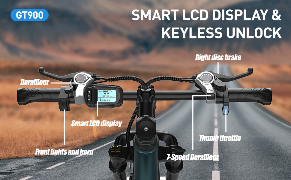 Aairsk GT900 elektriskais velosipēds ar 400 W motoru, 36 V, 13 Ah ietilpību