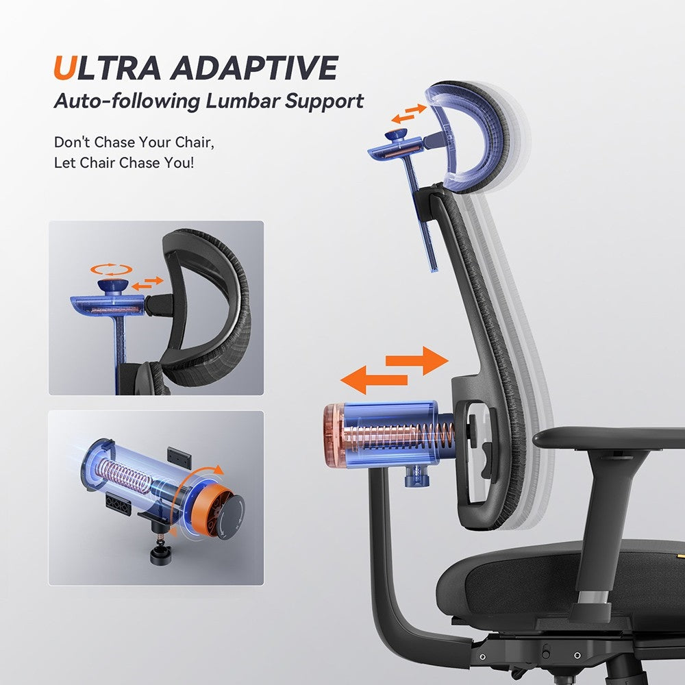 NEWTRAL MagicH-BPro ergonomiska krēsls ar kāju balstu