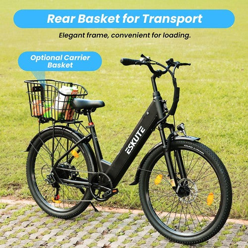 ESKUTE C100 PLUS elektriskais velosipēds ar 250 W motoru, 36 V, 13 Ah