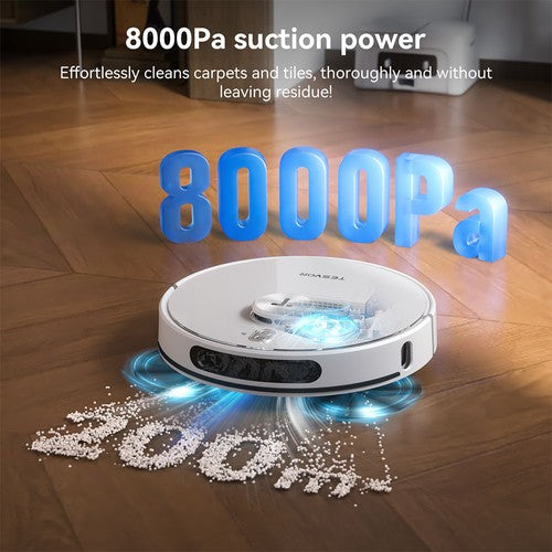 Tesvor S8 Max robotsūcējs ar 8000 Pa sūkšanas jaudu.