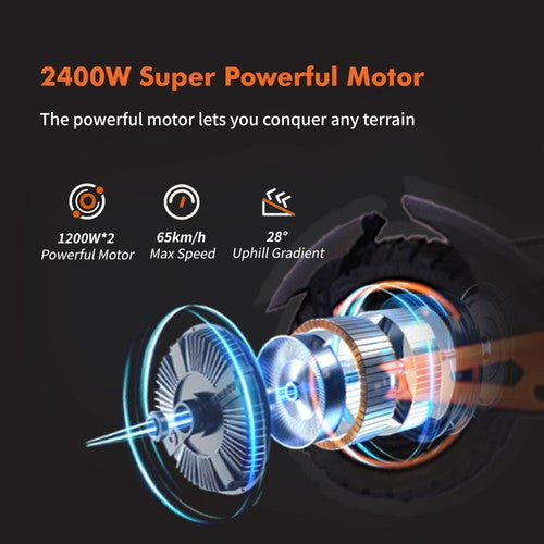 GELEIPU Z1 Pro Electric Scooter 1200W*2, 52V 20Ah