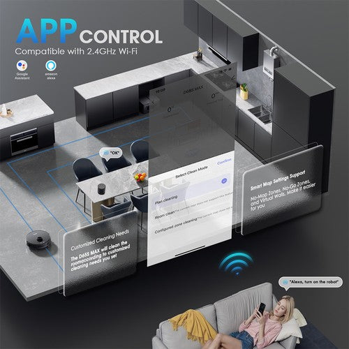 Teendow D65S MAX robotizētais putekļsūcējs 6000Pa