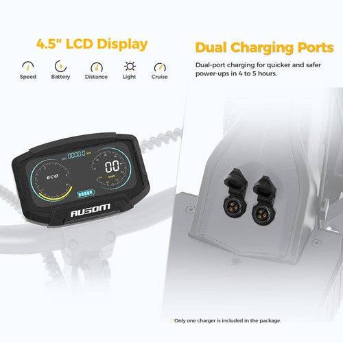 Ausom L2 Elektriskais Skūteris, 2*800W Motors, 48V 15.6Ah